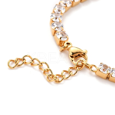304 Stainless Steel Rhinestone Strass Chain Bracelets STAS-B021-14-1