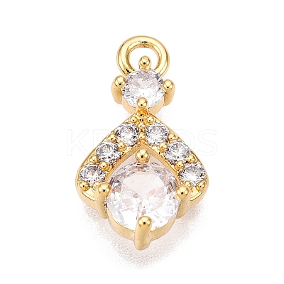 Brass Micro Pave Cubic Zirconia Pendants KK-T070-48G-1