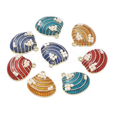 Brass Enamel Pendants KK-Q785-01G-1