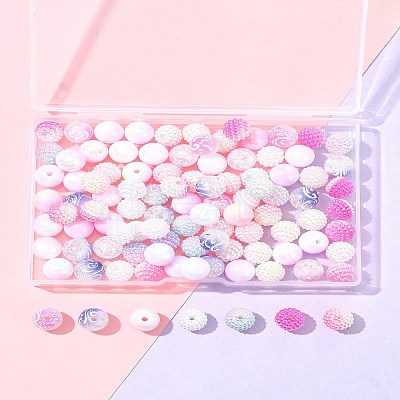 200Pcs 10 Styles Imitation Pearl & Opaque Acrylic Berry Beads OACR-FS0001-96B-1