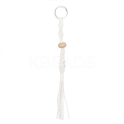 Waxed Cotton Cord Braided Macrame Pouch Empty Stone Holder for Pendant Keychain Making KEYC-JKC00536-1