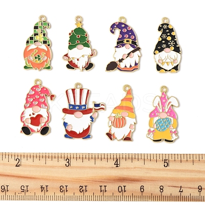 24Pcs 8 Styles Alloy Enamel Pendants ENAM-FS0002-80-1
