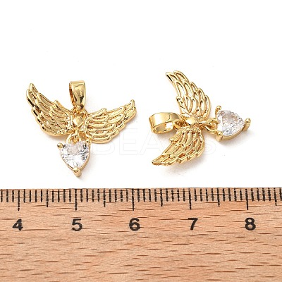 Brass Micro Pave Cubic Zirconia Pendants KK-G533-25G-01-1