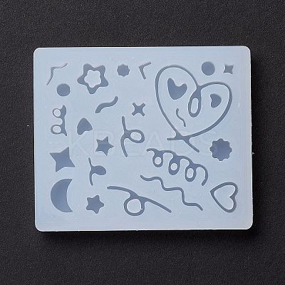 Line & Flat Round & Heart & Star & Flower & Moon Filling Silicone Molds LS-DIY-M029-08-1