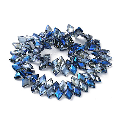 Electroplate Rhombus Glass Beads Strands EGLA-A036-12A-FR03-1