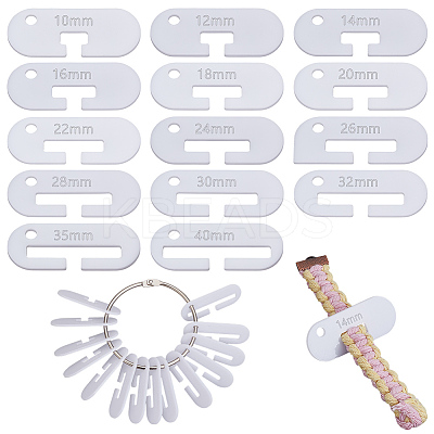 28Pcs Acrylic Band Weaving Width Gauge AJEW-OC0013-96A-1