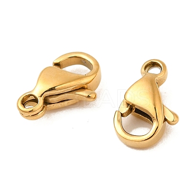 Ion Plating(IP) 304 Stainless Steel Lobster Claw Clasps STAS-AB09-G-01-1
