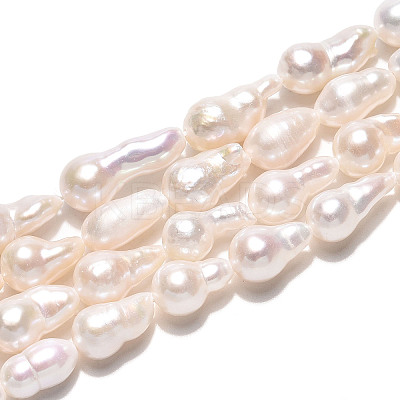 Natural Baroque Keshi Pearl Beads Strands PEAR-S020-F14-02-1