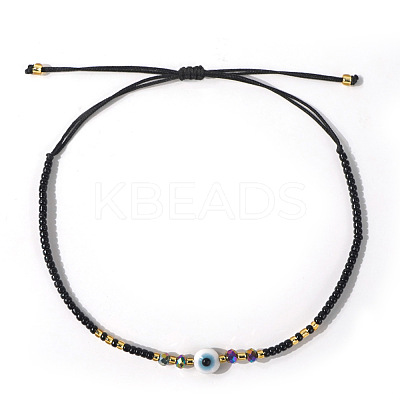 Glass Seed Beads & Resin Braided Bead Bracelets LS-TK7632-8-1
