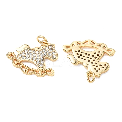 SHEGRACE Brass Micro Pave Cubic Zirconia Pendants XGRQ3D256-495G-1