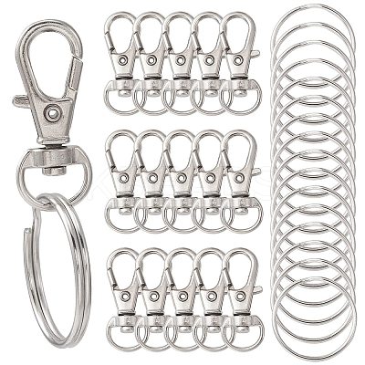 25Pcs Alloy Swivel Lobster Claw Clasps PALLOY-CJ0003-02-1