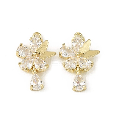 Brass Micro Pave Cubic Zirconia Pendants LS-KK-C107-01G-1