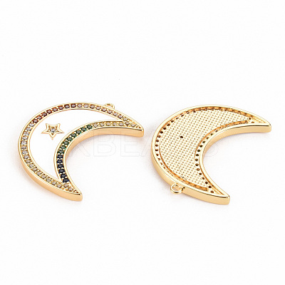 Brass Micro Pave Colorful Cubic Zirconia Pendants KK-S356-298A-NF-1