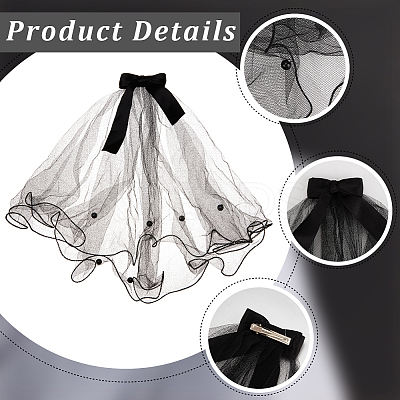 1PC Polyester Dog Pet Wedding Bride Veil AJEW-GF0010-48B-1