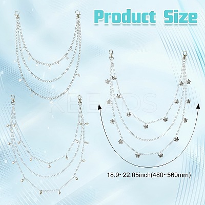 3Pcs Iron Chain Belts HJEW-CJ00080-1