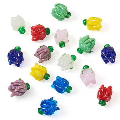 16Pcs 8 Colors Handmade Lampwork Beads LAMP-TA0001-33-1