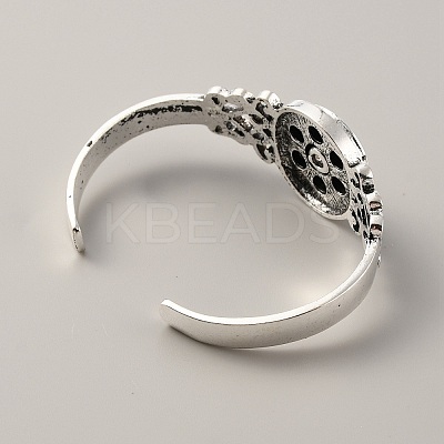 Alloy Interchangeable Snap Open Cuff Bangle Settings BJEW-WH0014-010-1