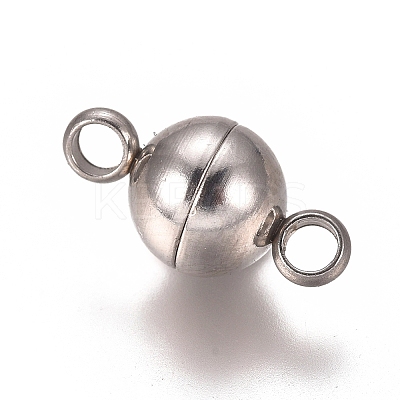 Tarnish Resistant 201 Stainless Steel Magnetic Clasps with Loops STAS-I137-07A-P-1