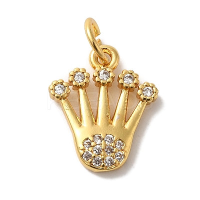 Brass Micro Pave Cubic Zirconia Pendants KK-C072-39G-1
