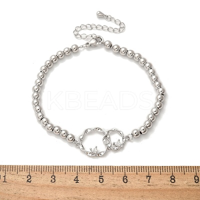 Brass Round Beads Bracelets BJEW-H627-01P-1