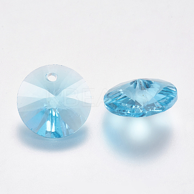 Faceted Glass Rhinestone Charms RGLA-F049-6mm-202-1