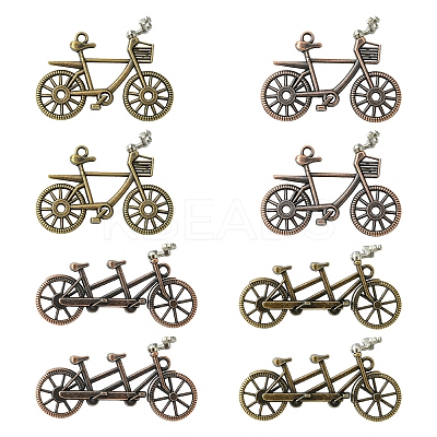 8Pcs 4 Styles Tibetan Style Alloy Pendants FIND-FS0002-59-1