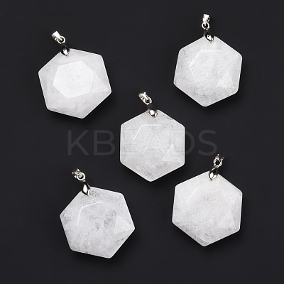 Natural Quartz Crystal Pendants G-C241-02F-1