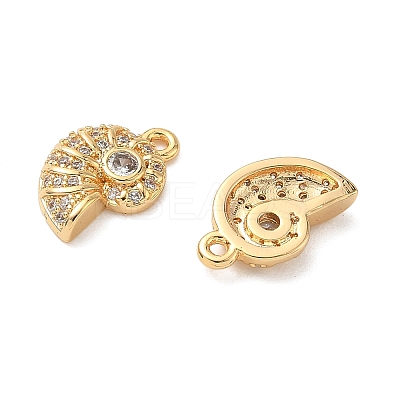 Ocean Brass Micro Pave Clear Cubic Zirconia Charms KK-B160-42G-06-1