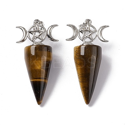 Natural & Synthetic Mixed Gemstone Pendants G-P484-02P-1
