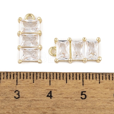 Brass Micro Pave Clear Cubic Zirconia Pendants LS-KK-L212-08G-1
