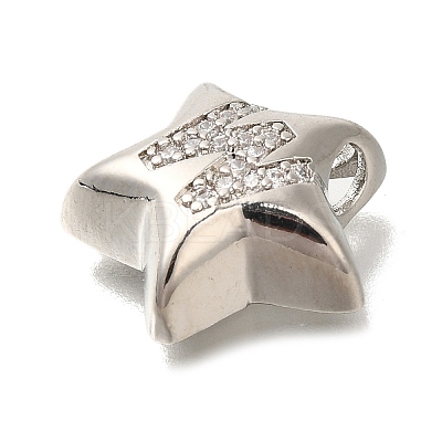 Rack Plating Brass Micro Pave Cubic Zirconia Pendants KK-I722-05P-W-1