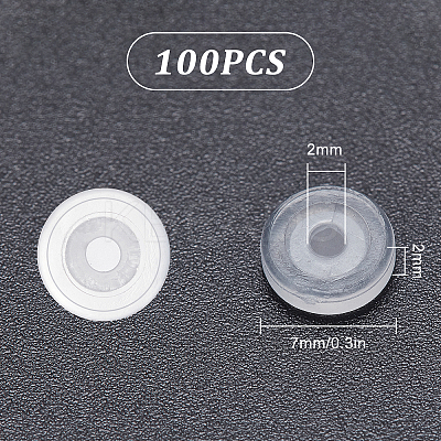 100Pcs Comfort TPE Plastic Pads for Clip on Earrings FIND-SC0003-17-1