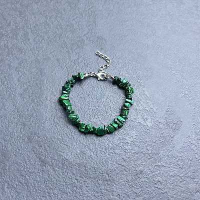 Synthetic Malachite Chip Beaded Bracelets for Women IW6789-46-1