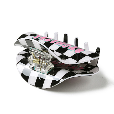 Tartan Pattern PVC Claw Hair Clips PHAR-M013-02F-1