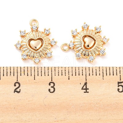 Brass Micro Pave Cubic Zirconia Charms X-KK-E090-32G-1