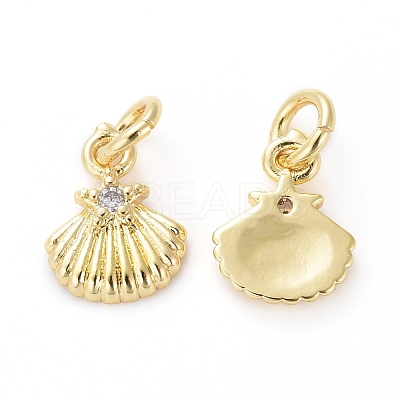 Brass Micro Pave Cubic Zirconia Pendants ZIRC-G155-06G-1