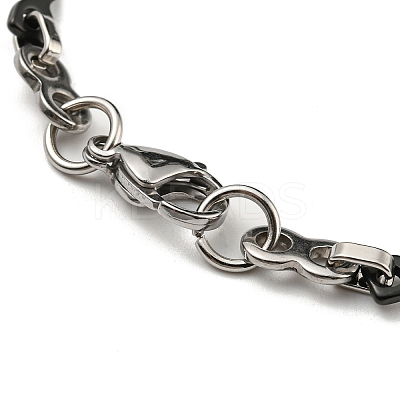 Two Tone 201 Stainless Steel Wave & Infinity Link Chain Bracelet BJEW-B078-42BP-1