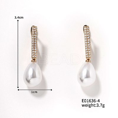 Chic Imitation Pearl Hoop Earrings for Women QX1953-4-1