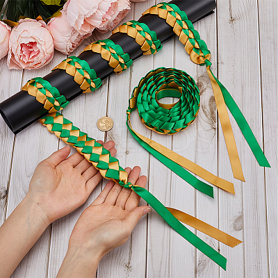 Two Tone Graduation Ribbon Leis FIND-WH0423-78B-1