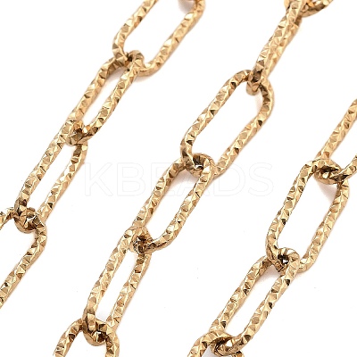 PVD Vacuum Plating Textured 304 Stainless Steel Paperclip Chains CHS-H026-18G-1