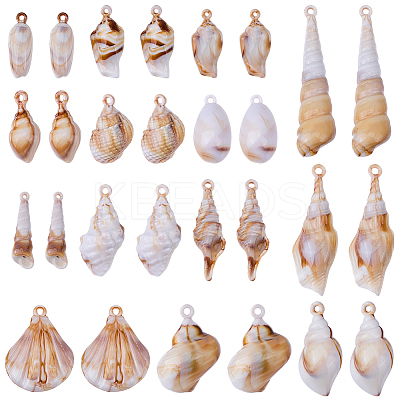 56Pcs 14 Styles Opaque Acrylic Pendants MACR-SC0001-80-1