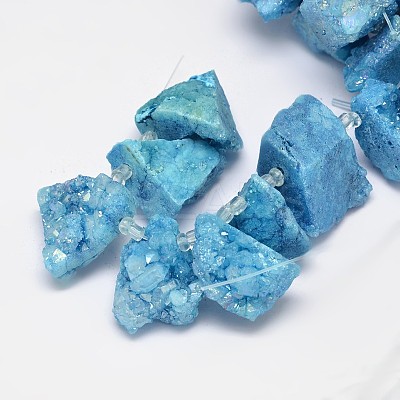 Dyed Nuggets Natural Electroplated Quartz Crystal Beads Strands G-A142-08A-1
