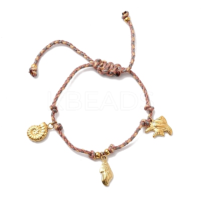 Ocean Series 304 Stainless Steel Charm Bracelets BJEW-K237-25A-G-1