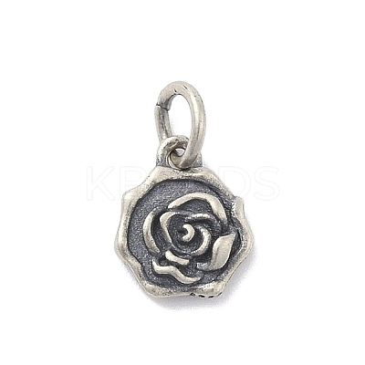 925 Sterling Silver Flower Charms with Jump Rings and 925 Stamp STER-M021-02AS-02-1