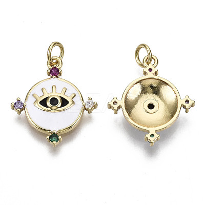 Brass Micro Pave Cubic Zirconia Pendants ZIRC-N039-079A-NF-1