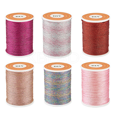 6Rolls 6 Colors Polyester Metallic Thread OCOR-TA0002-82A-1