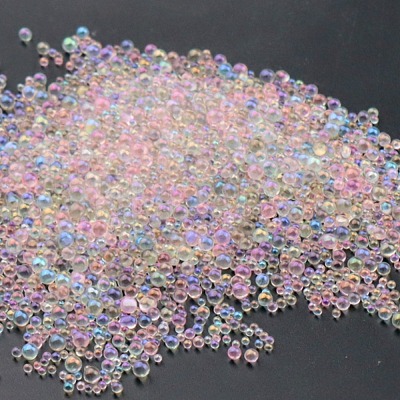 AB Color Plated 3D Nail Art Glass Mini Ball Beads MRMJ-WH0064-40E-1