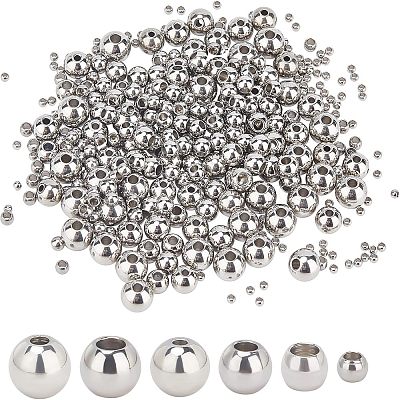 330Pcs 6 Style 202 Stainless Steel Beads STAS-UN0027-07-1