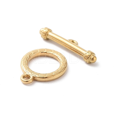 Ion Plating(IP) 304 Stainless Steel Ring Toggle Clasps STAS-A092-09E-G-1