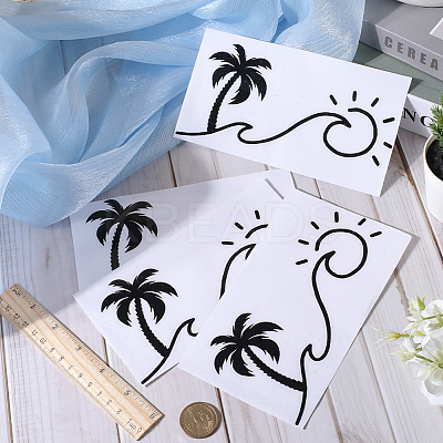 Beach Theme PVC Cartoon Self Adhesive Car Stickers FIND-WH0152-165C-1
